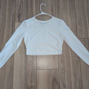 TNA Kids White Long Sleeve Cropped Tee